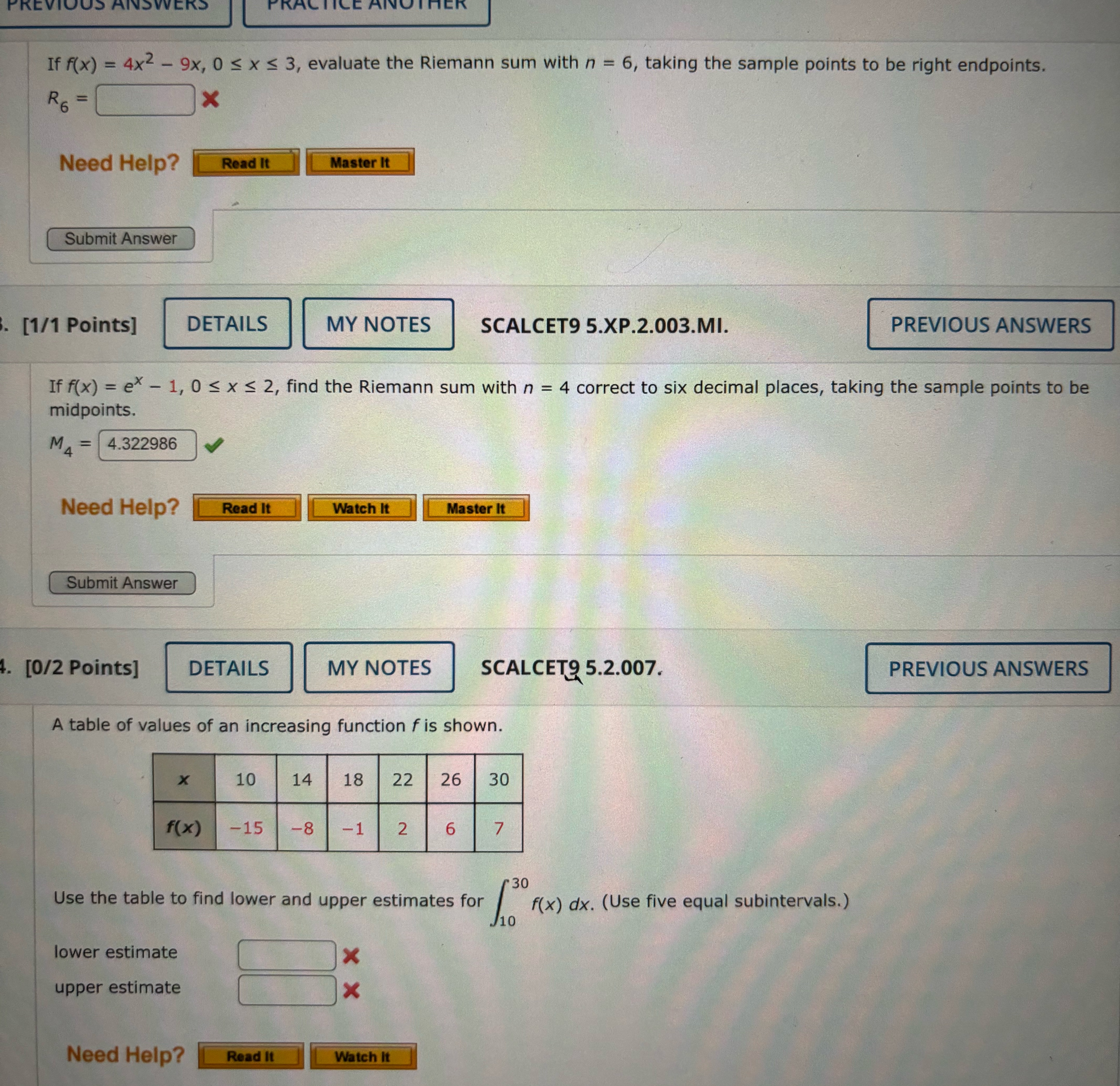 SWERS If f(x) = 4x - 9x, 0 x 3, evaluate the