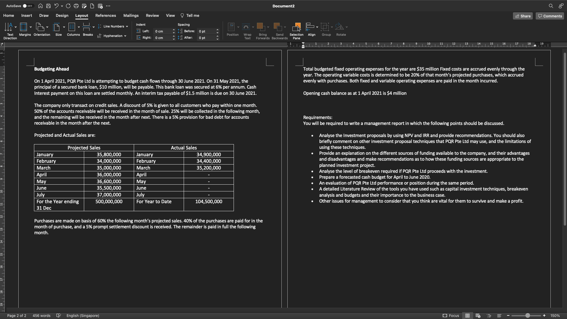 AutoSave OFF Home Insert Draw Design Layout References Mailings Review View Tell