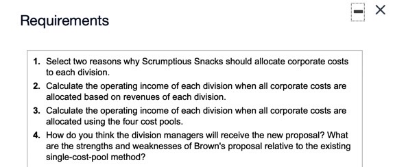 view more information.) The components of corporate costs for the most recent