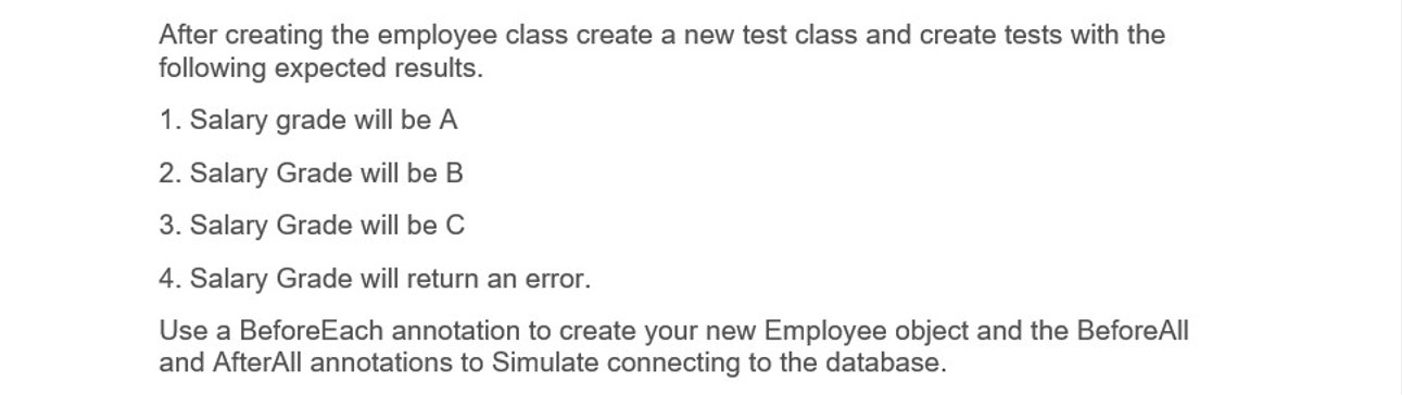 Name 2. Salary 3. Position 4. get salary grade For the salary