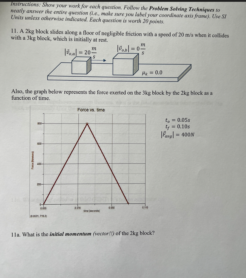 Instructions: Show your work for each question. Follow the Problem Solving Techniques