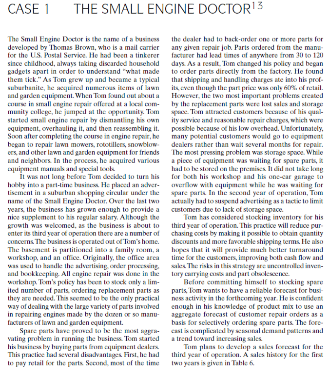 CASE 1 THE SMALL ENGINE DOCTOR 13 The Small Engine Doctor is