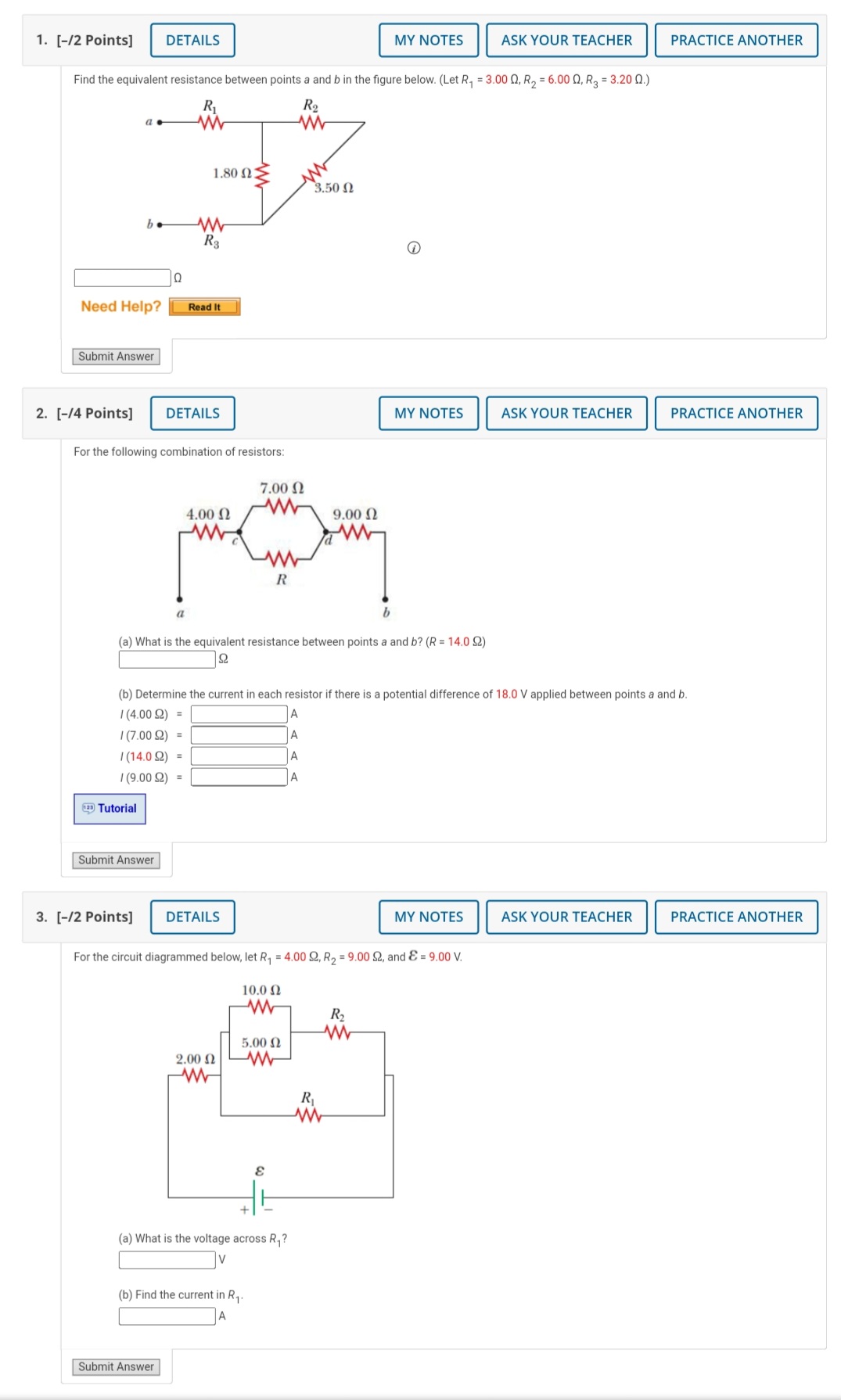 1. [-/2 Points] DETAILS MY NOTES ASK YOUR TEACHER Find the equivalent
