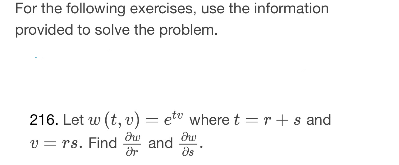 For the following exercises, use the information provided to solve the problem.