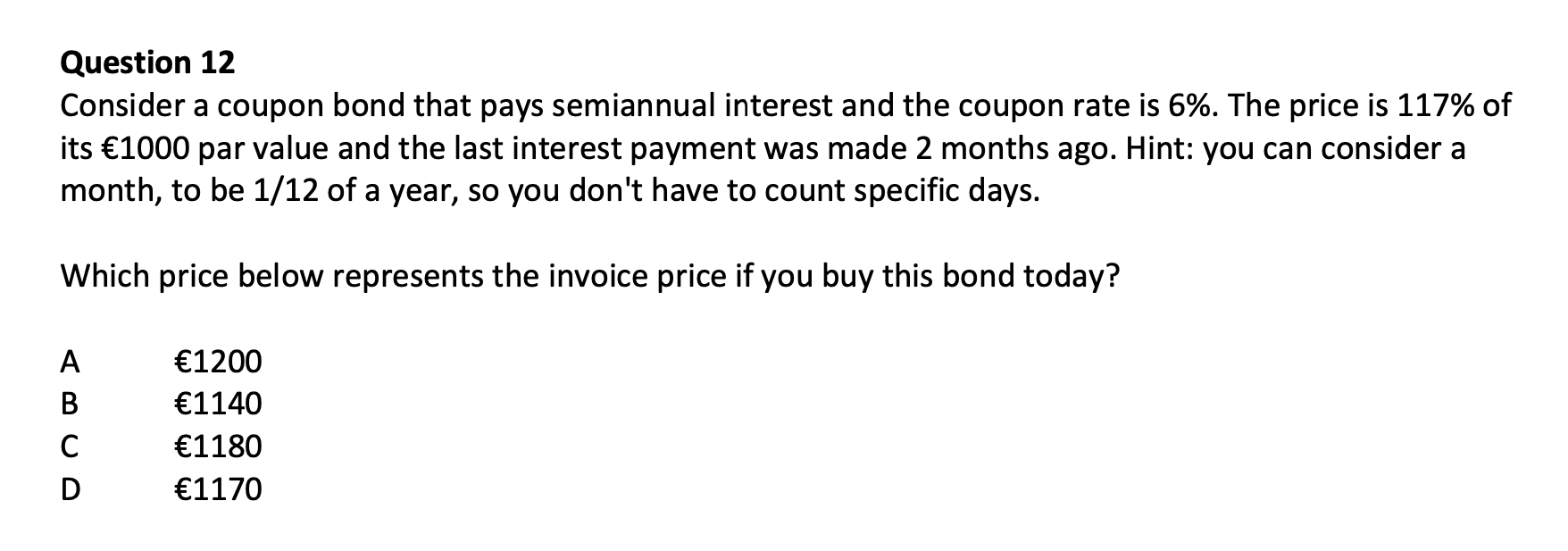 market portfolio Residual standard deviation Beta Risk-free rate 18% 17% 4% 0.7