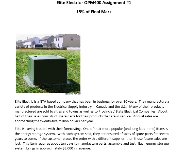 of the business. Format (10%) Report must be in ONE EXCEL document,