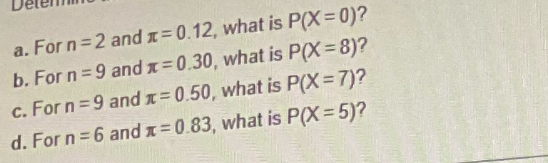 a. For n = 2 and x = 0.12, what is P(X