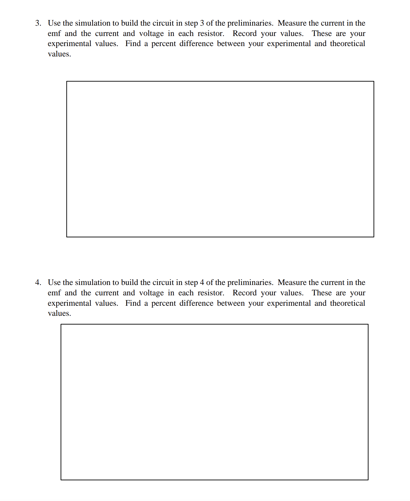 theoretical values. 1. Find the current through the emf and the current