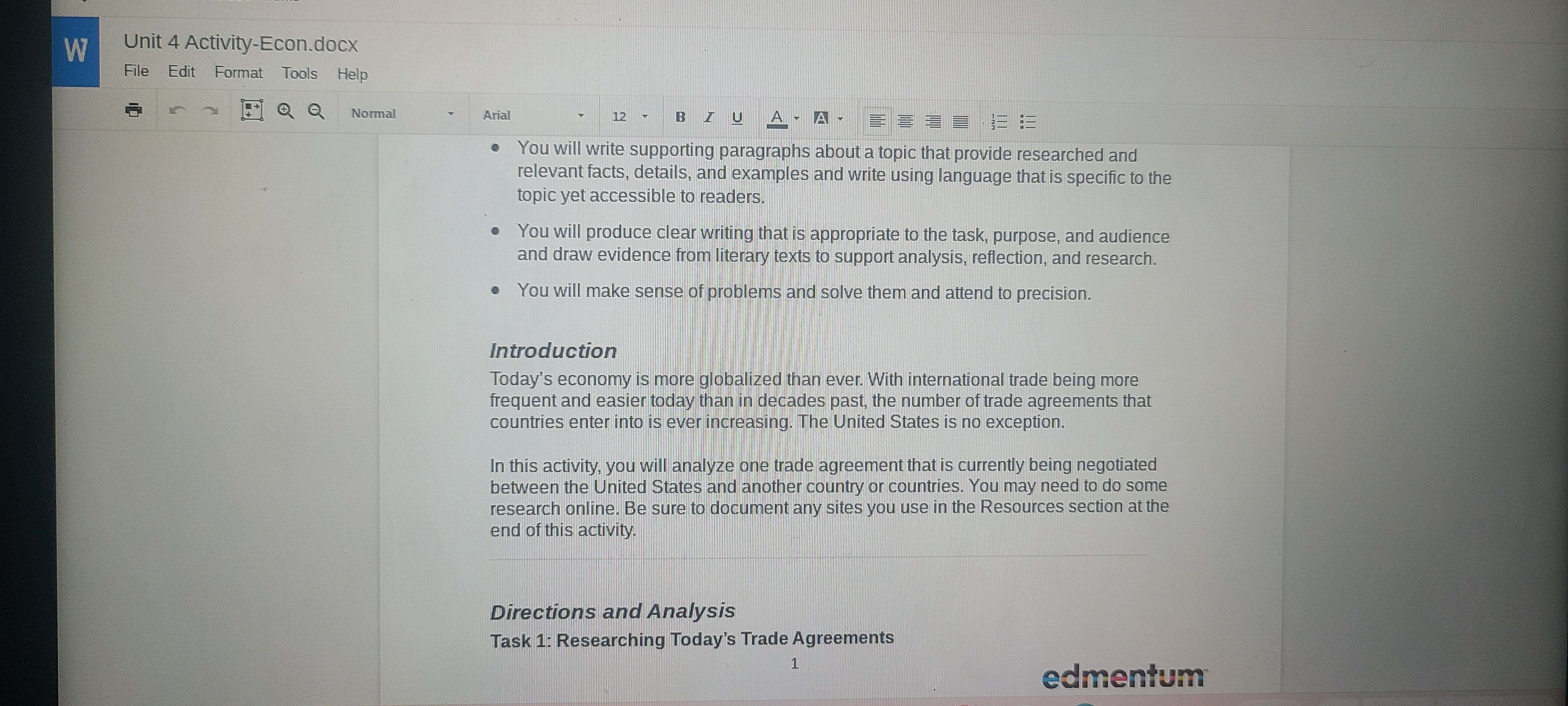 these educational goals: You will evaluate actions or events; determine when an