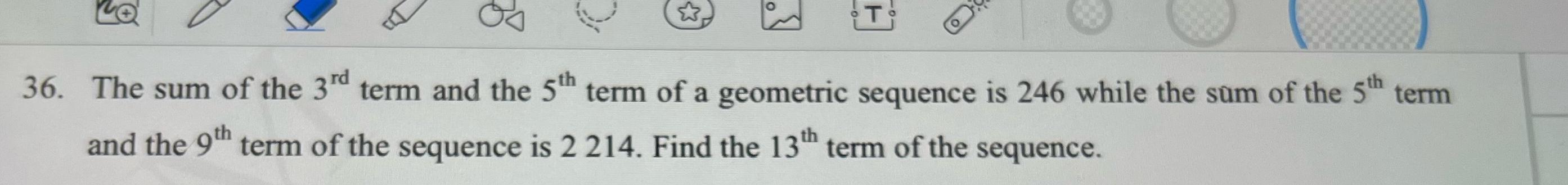 36. The sum of the 3rd term and the 5th term of