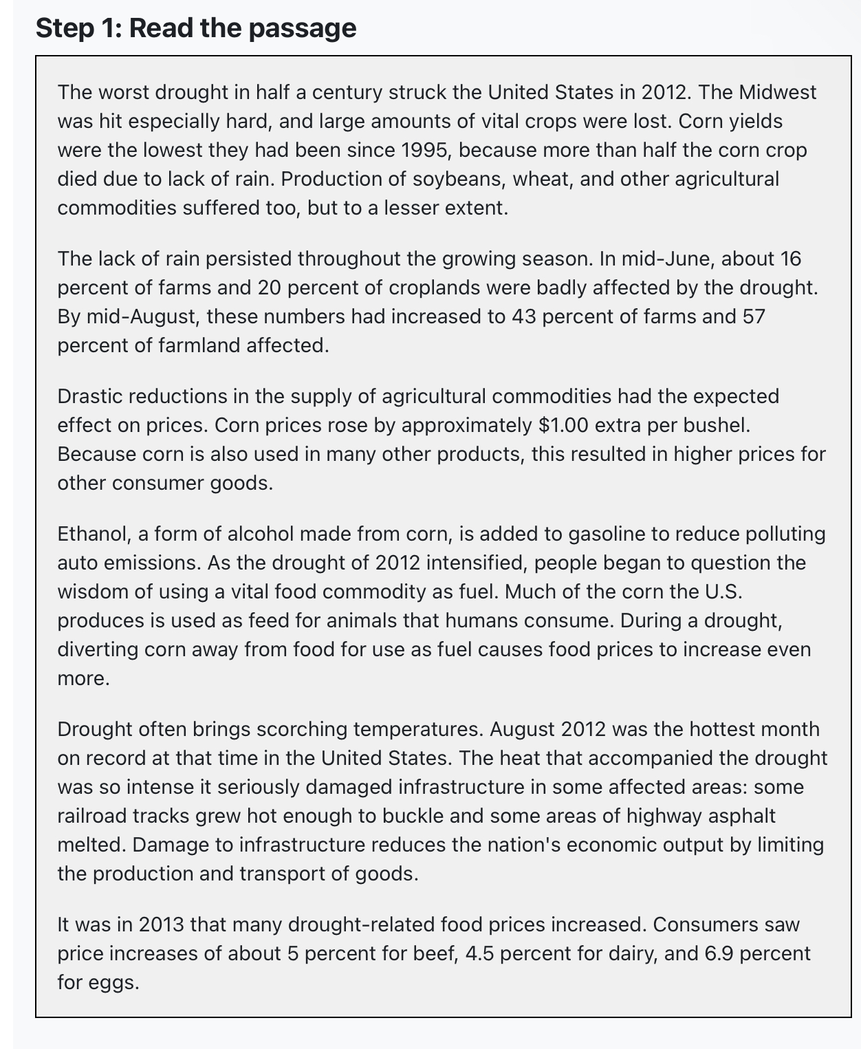 2012. Use this information to help you evaluate the impact of this