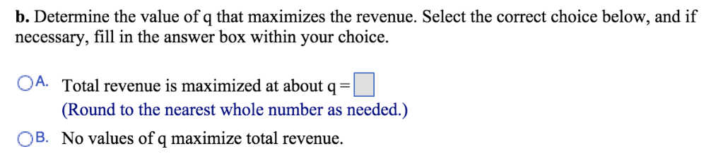 expression using p as the variable.) b. Determine the value of q