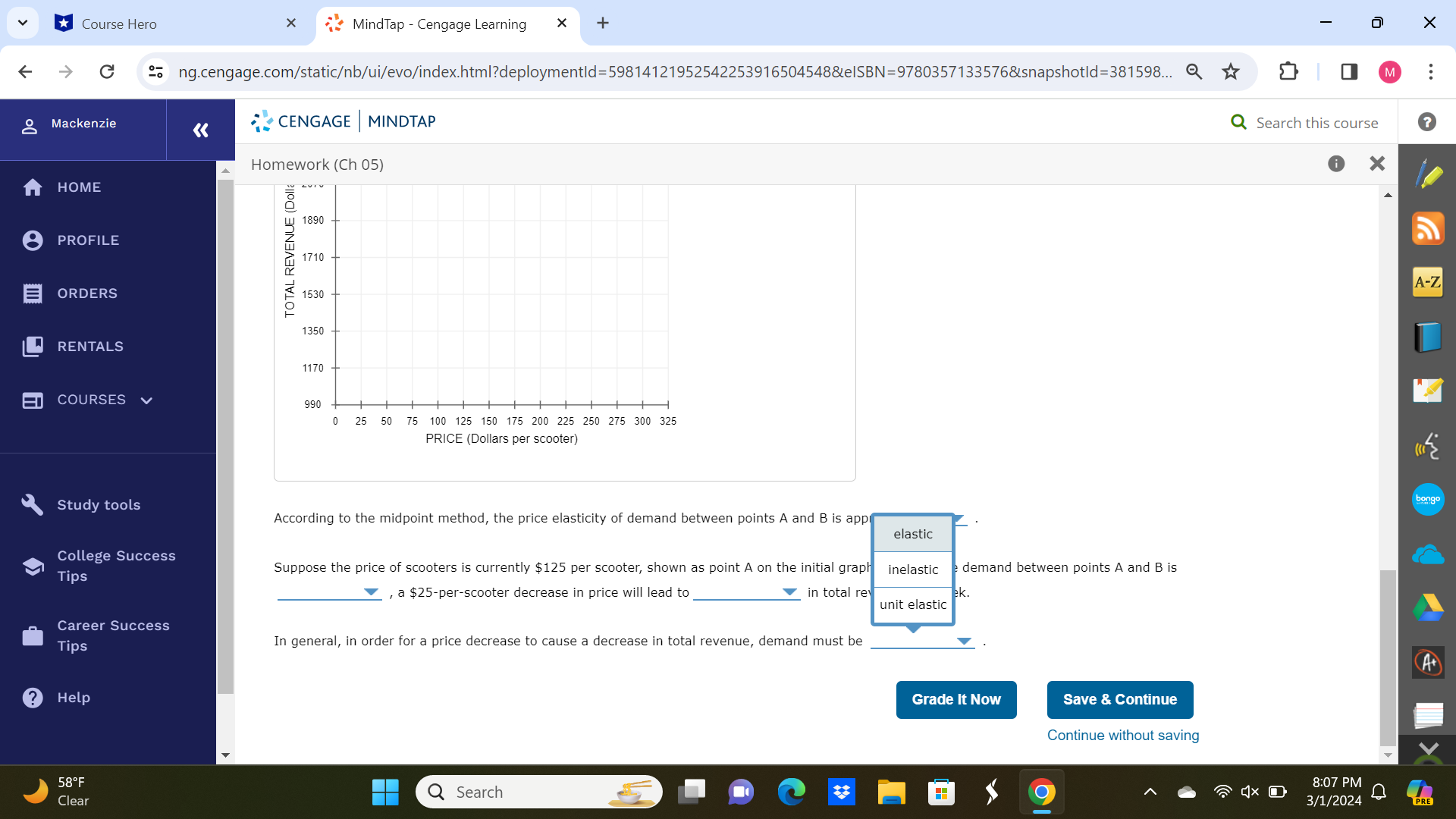 be graded on any changes made to this graph. PRICE (Dollars per
