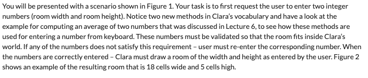 task in the new job is to draw a room of a