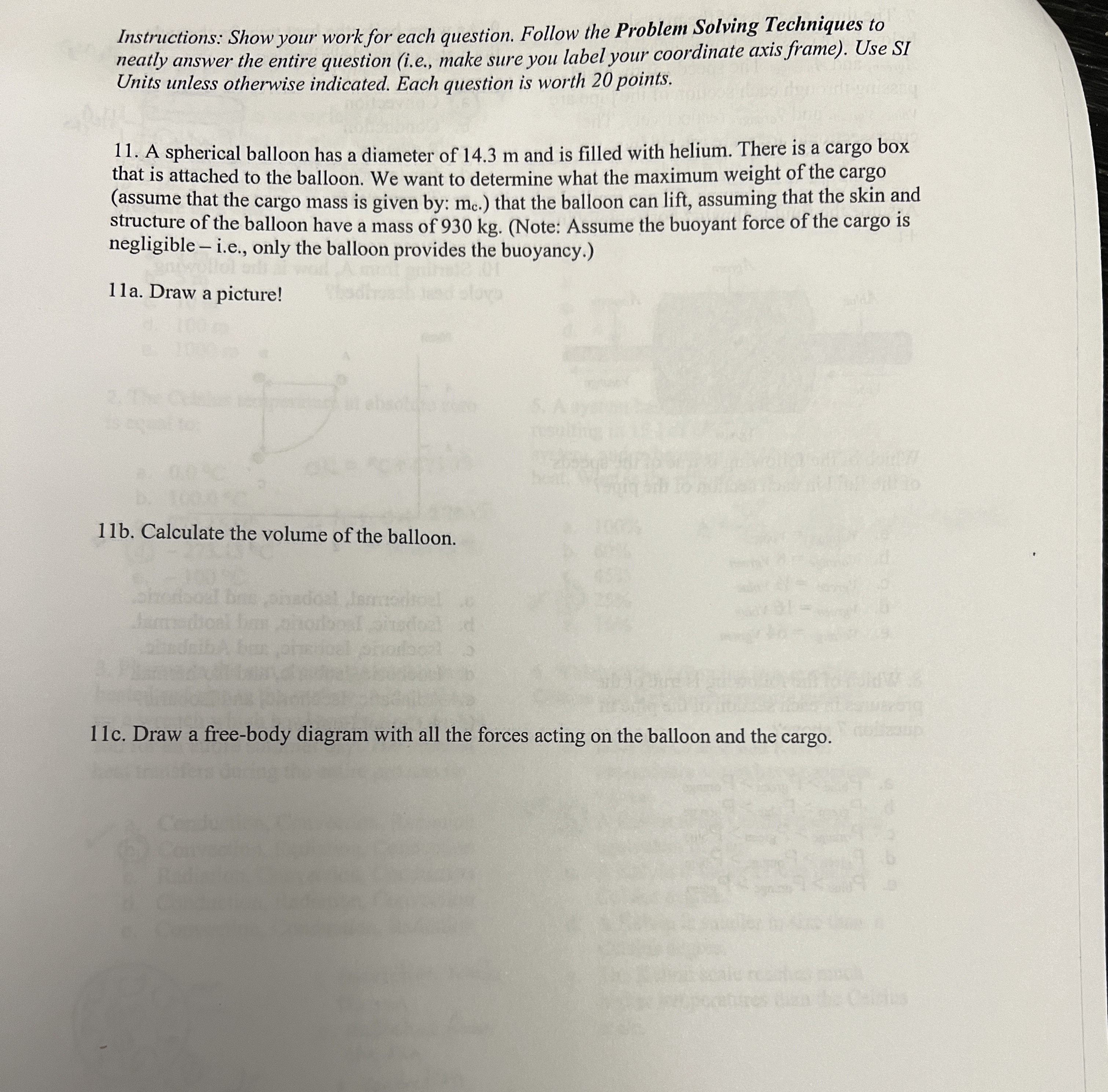 the buoyant force using the acceleration due to gravity and the density