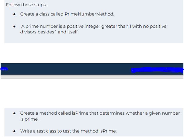 in the java.lang.String class: length charAt substring indexOf Follow these steps: Create