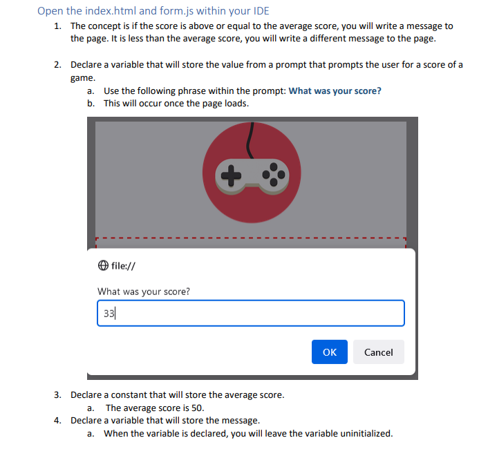 Open the index.html and form.js within your IDE 1. The concept is