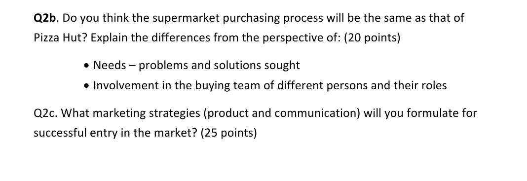 Q2b. Do you think the supermarket purchasing process will be the same