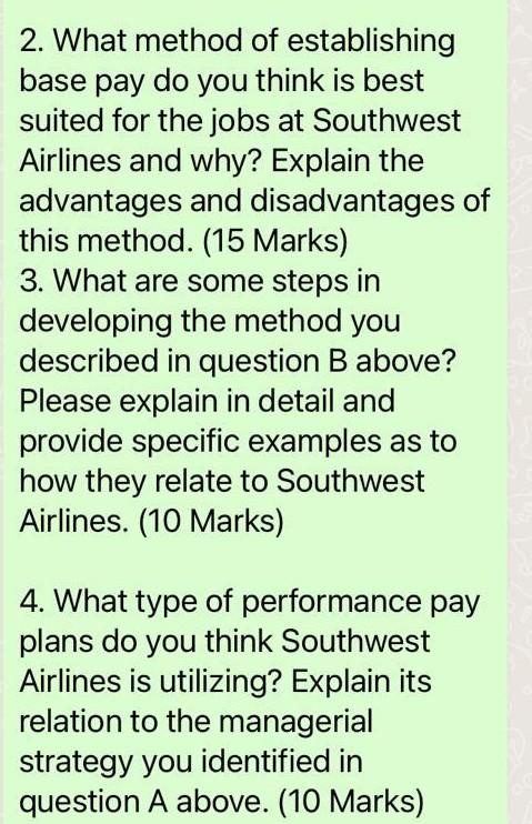 2. What method of establishing base pay do you think is best