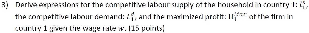 Let us consider a one-period model with two countries. Each of them