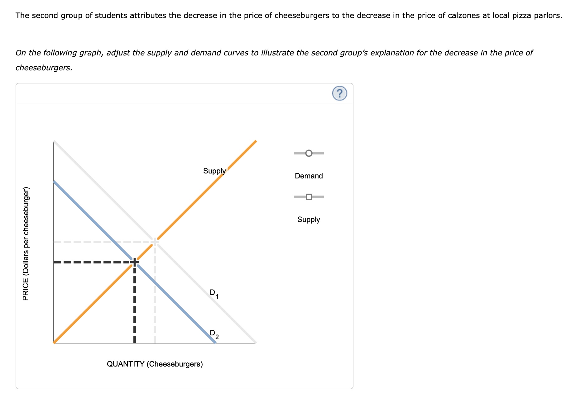 The second group of students attributes the decrease in the price of
