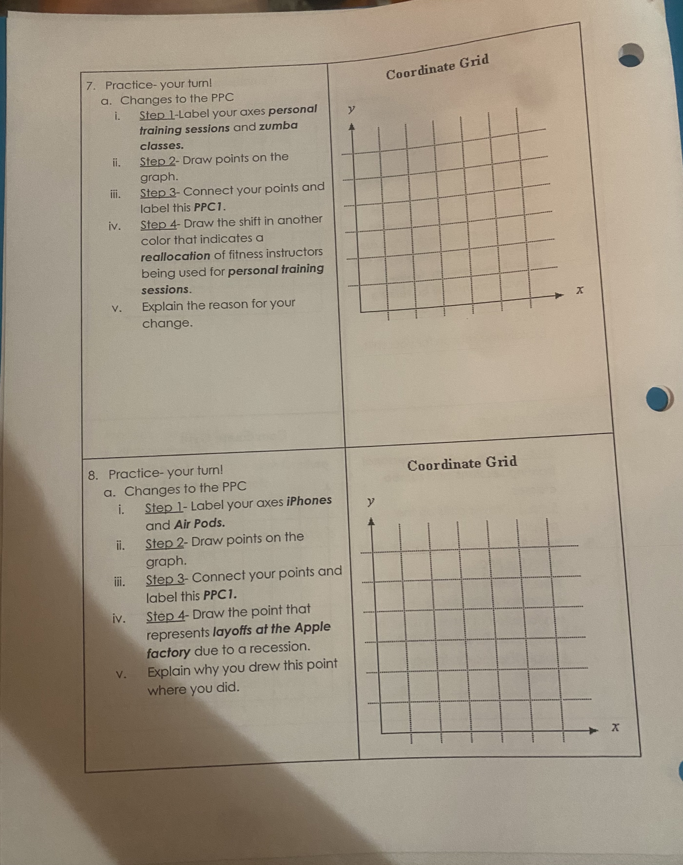 axes personal training sessions and zumba classes. ii. Step 2- Draw points
