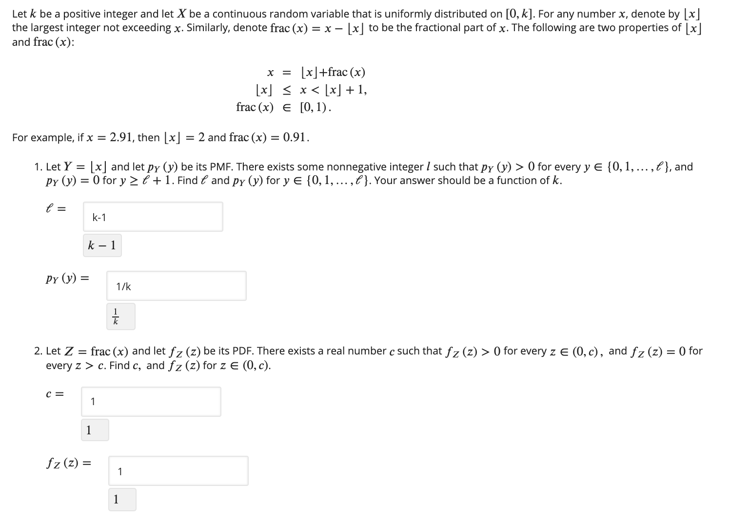 Let k be a positive integer and let be a continuous random