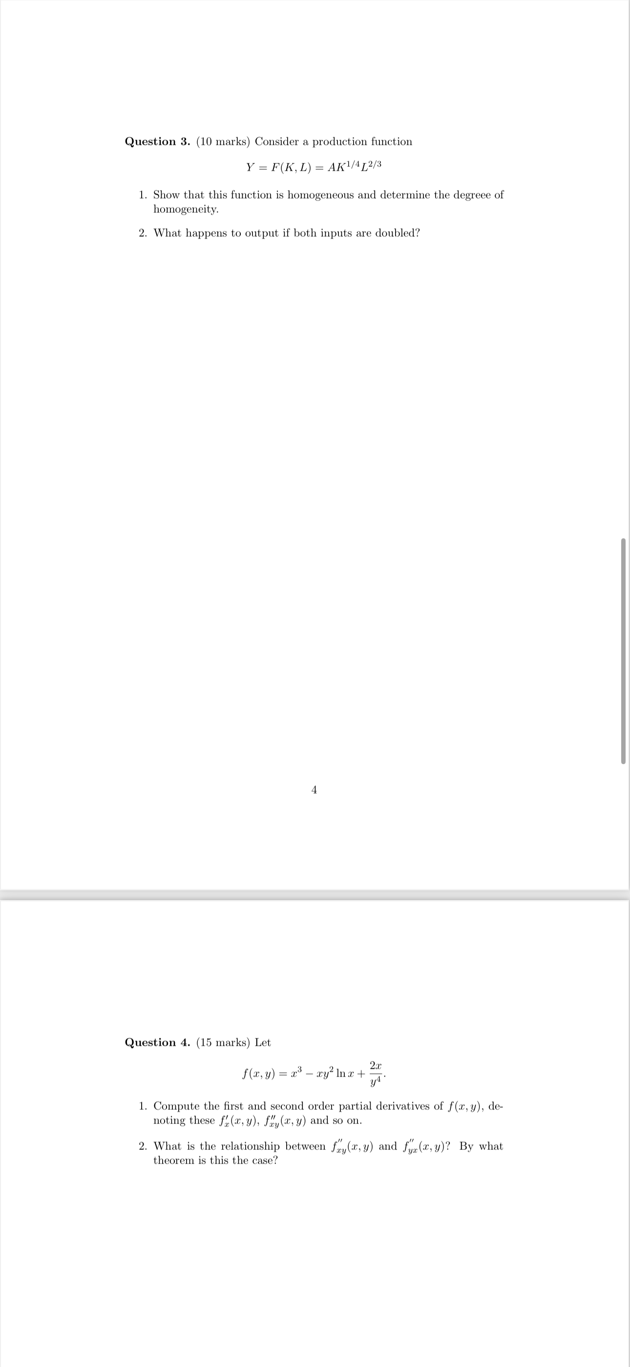+ LP)-m/p. 1. Find the derivatives, FK, FL. 2. Find the marginal