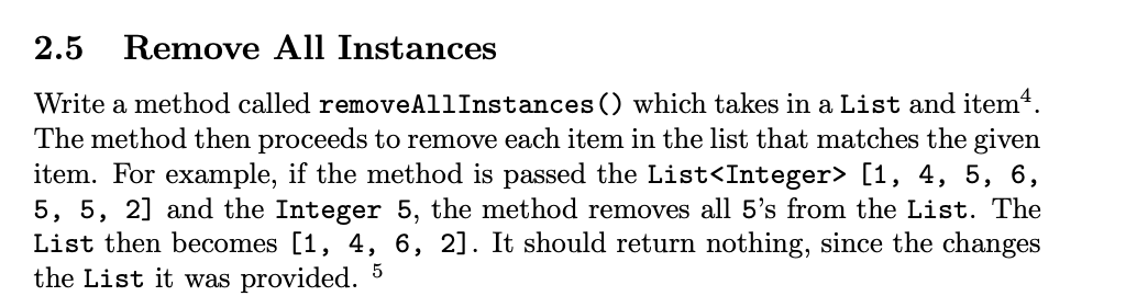 which takes in a List and an int length. The method returns