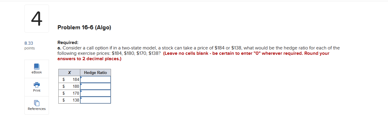 answers to 2 decimal places.) eBook Intrinsic value Time value Print References
