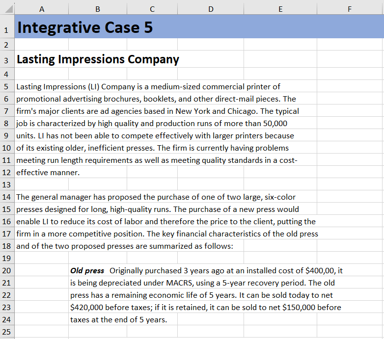 FL A B 1 Integrative Case 5 2 C D E 3