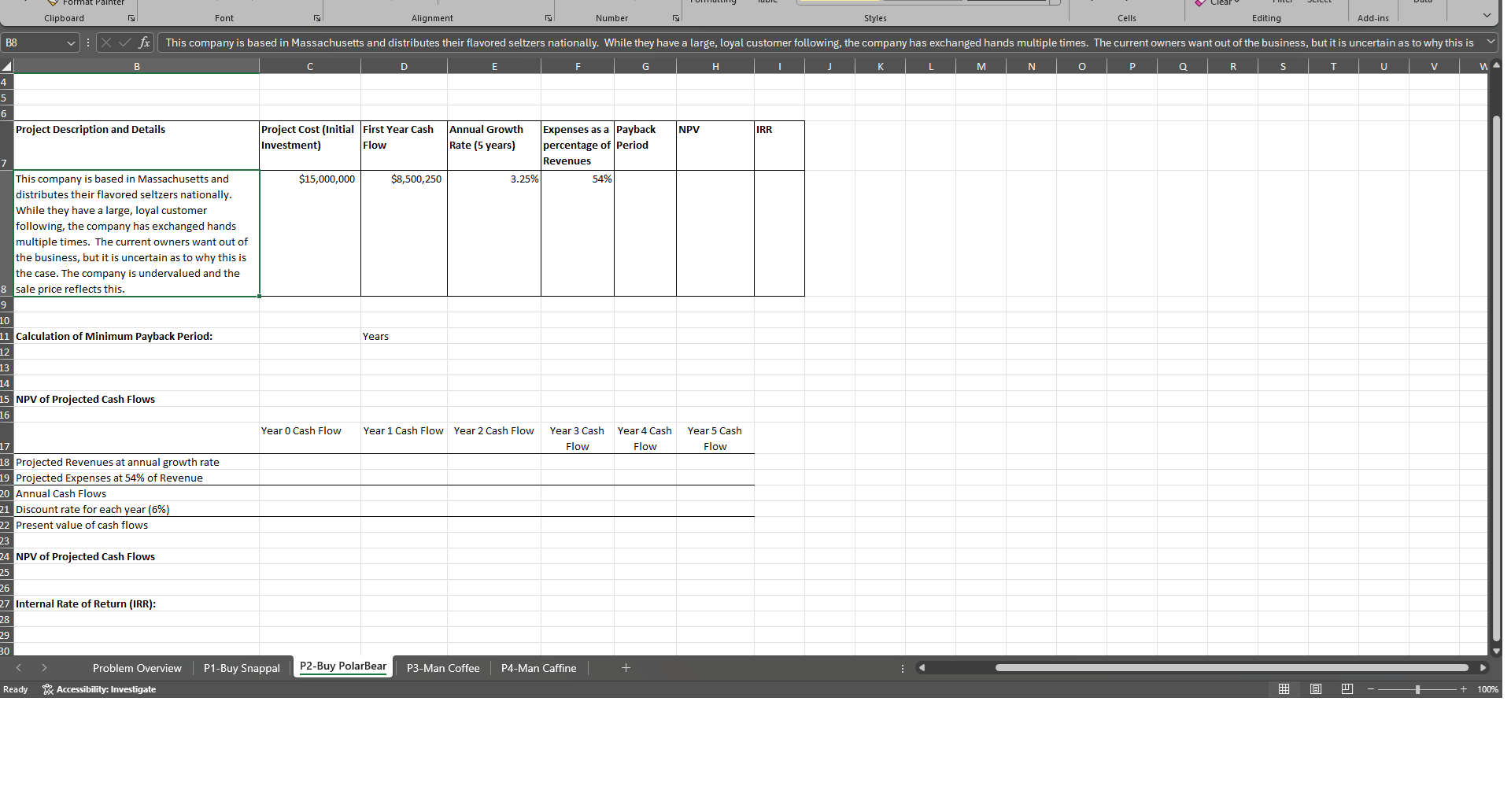 4 5 6 7 B8 rmat Painter Clipboard xv fx B Project