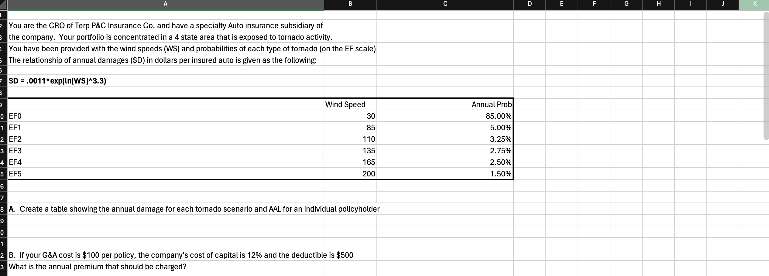 B C D E F G 2 You are the CRO of