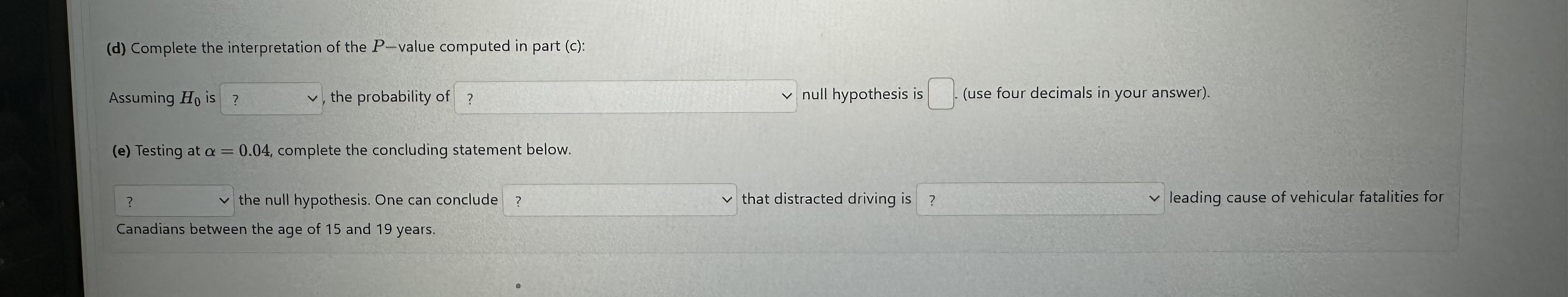 that impaired driving accounts for 26% of fatal vehicle accidents involving Canadian