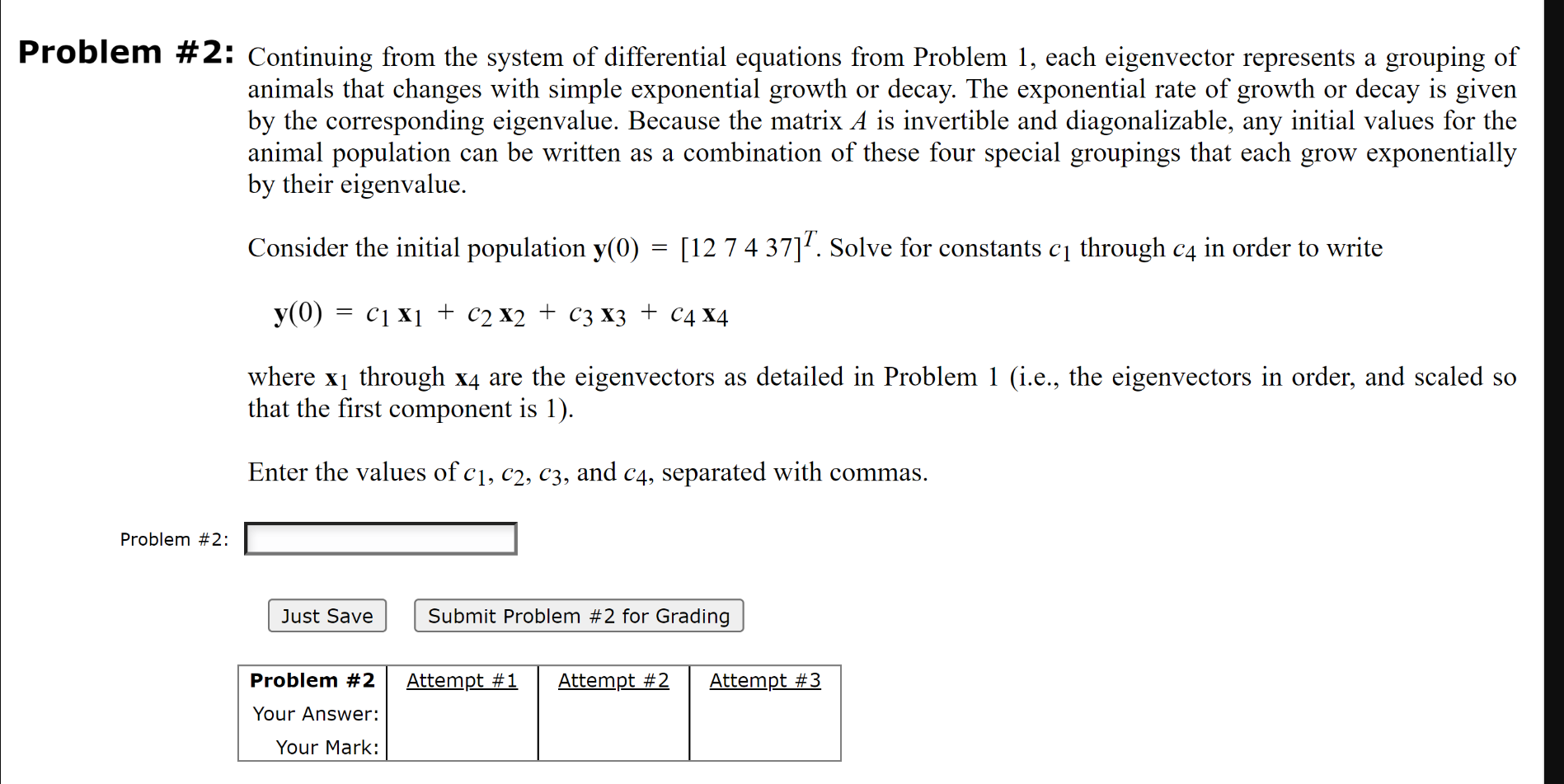 foxes, hawks and mice. Their populations at time t are given by