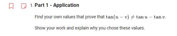 1. Part 1 - Application Find your own values that prove that