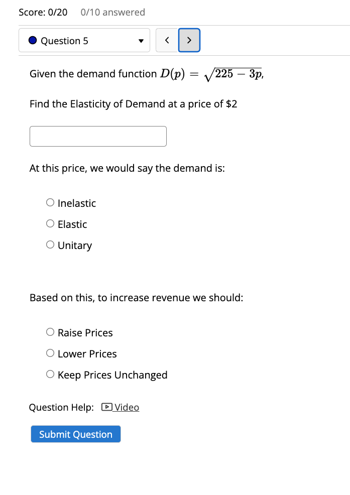 > If f(x) = (5x+7) 4, find f'(x). Find f'(3). Question Help: