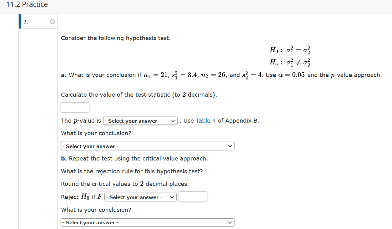 table give F values, where a is the area or probability in