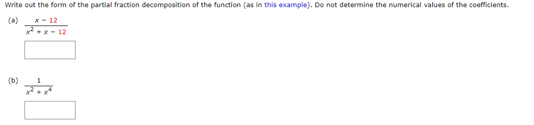 for the constant of integration.) S 7 dx (x-1)(x+6) Write out the