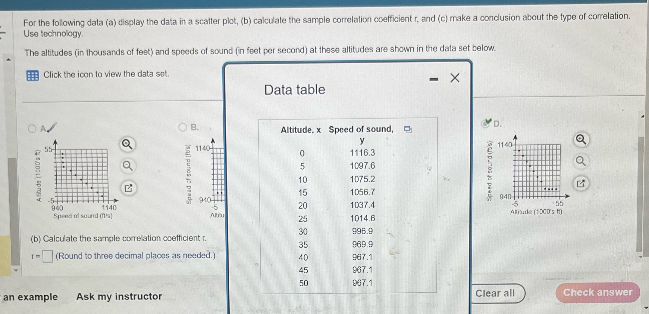 Click the icon to view the data set. For the following data