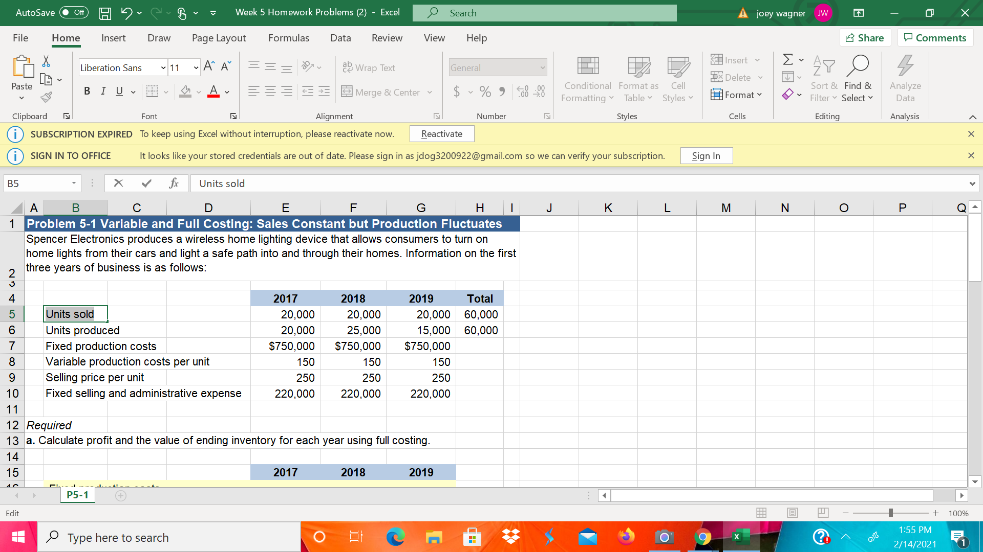 AutoSave Off Week 5 Homework Problems (2) - Excel Search Formulas Data