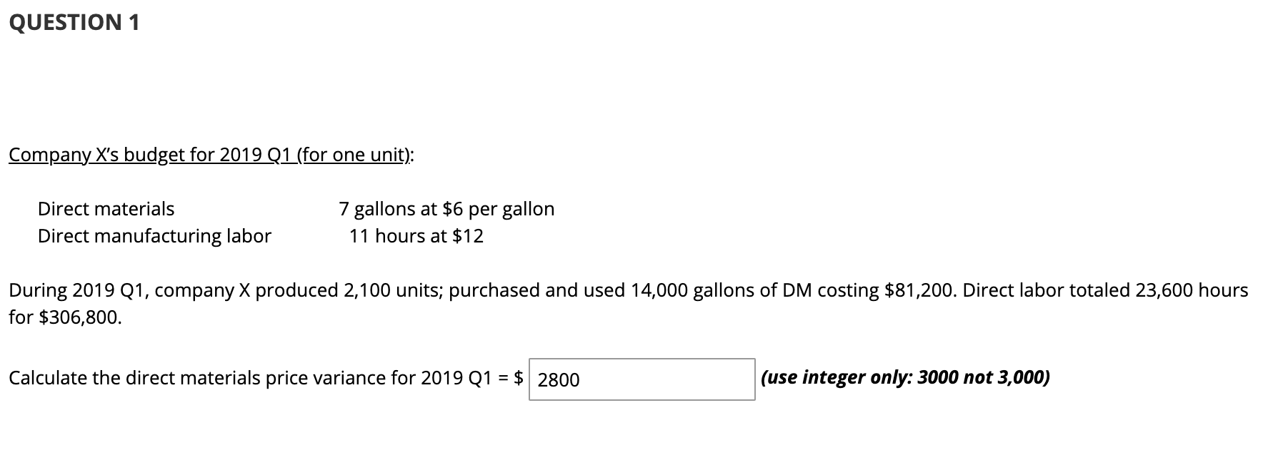 $ The flexible budget variance for fixed costs (d) is Fixed Costs