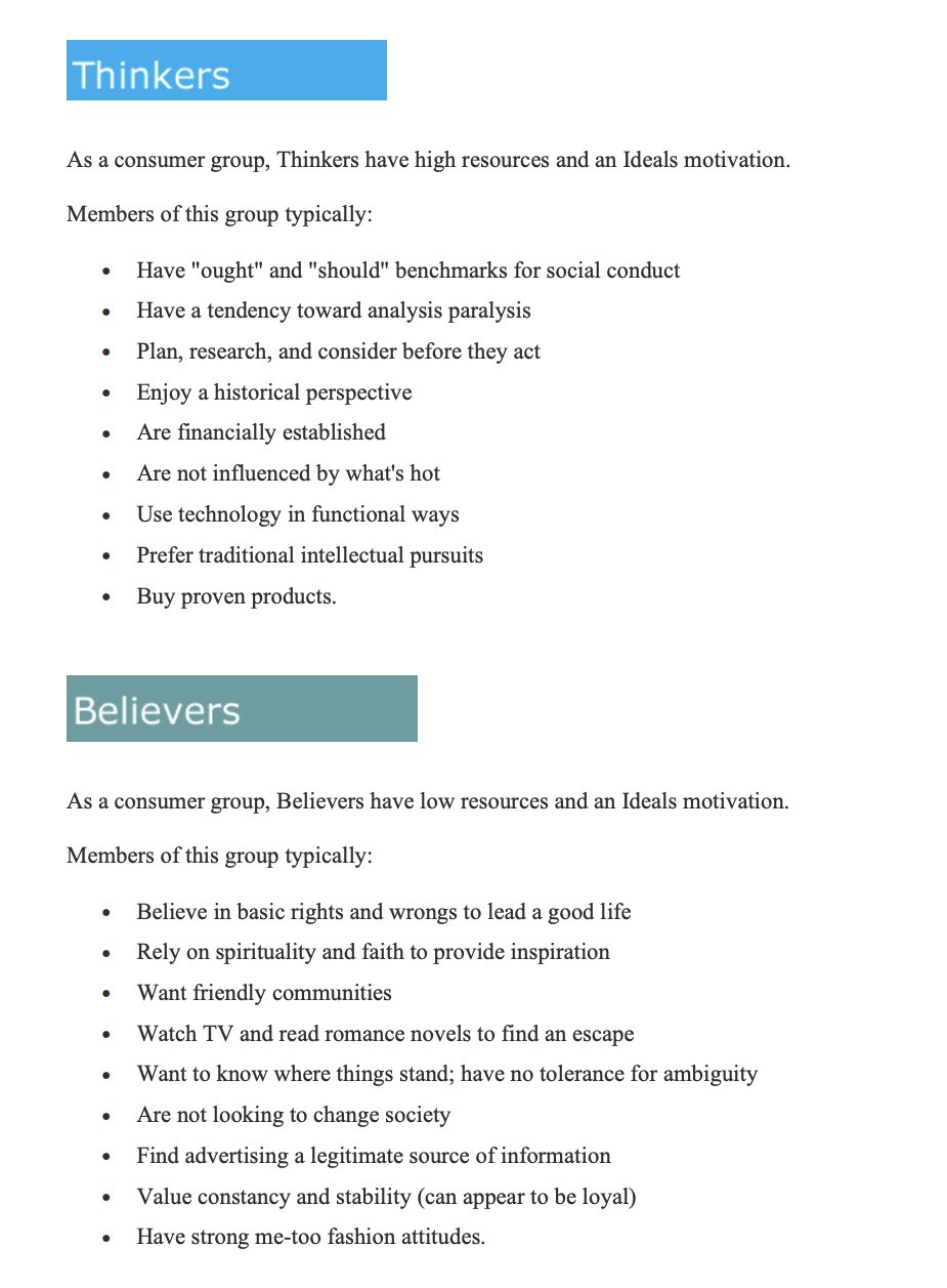 same is true for other characteristics such as adherence to traditional values,