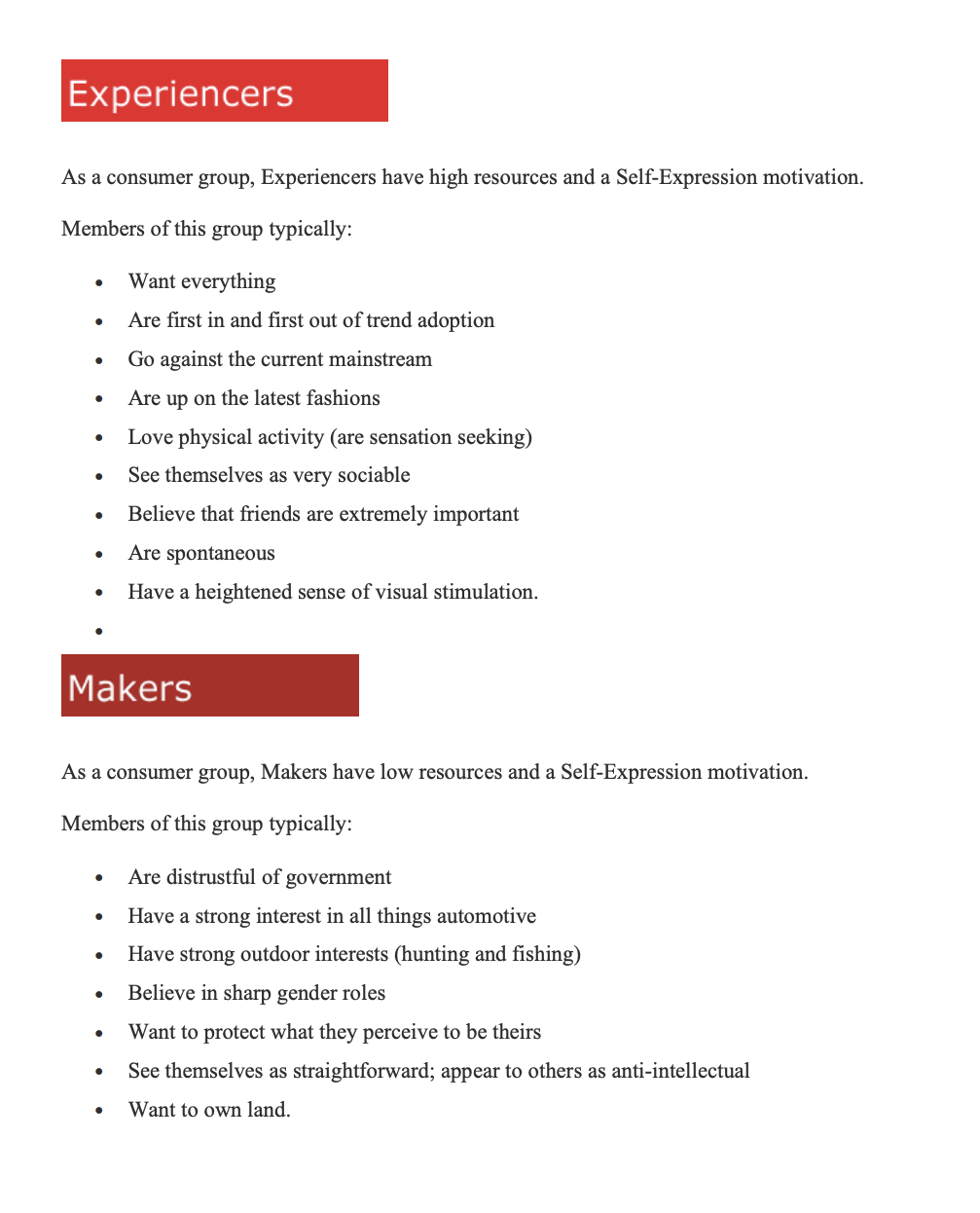 of behaviors such as brand preferences, the adoption of new products, and