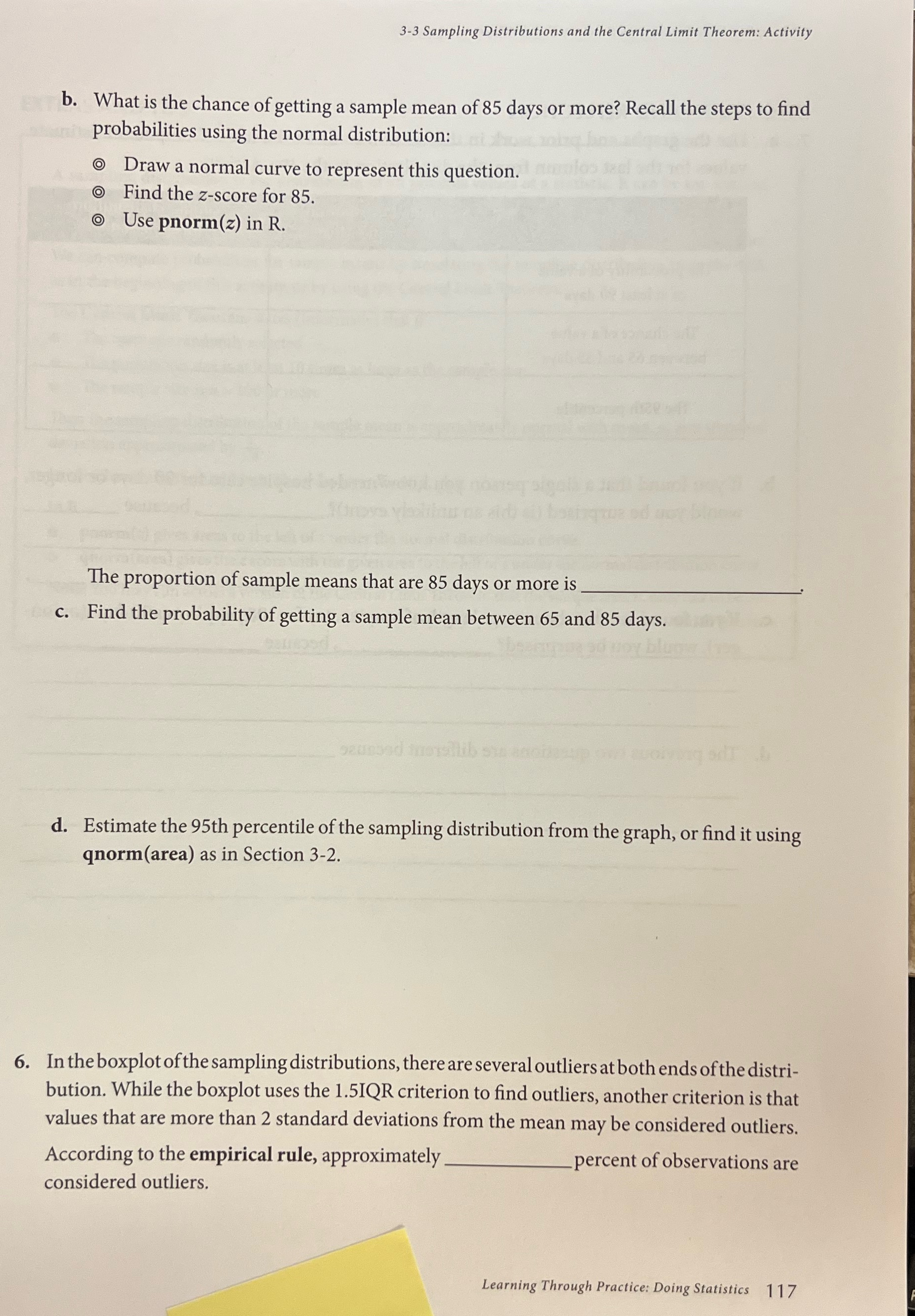 3-3 Sampling Distributions and the Central Limit Theorem: Activity b. What is
