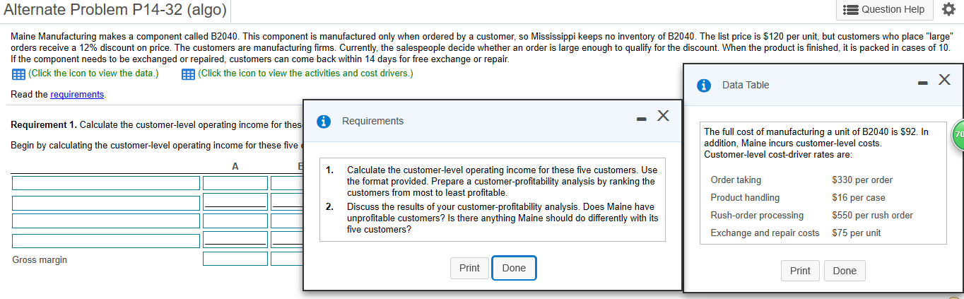 B2040. This component is manufactured only when ordered by a customer, so