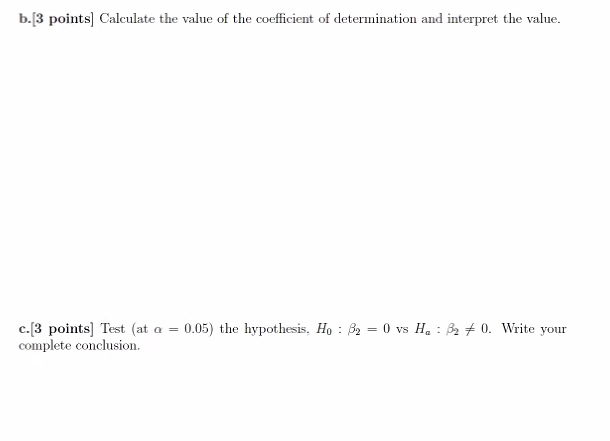 observations. The first two columns of this following table represent the given