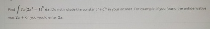 Find /7r(2 + 1)" dr. Do not include the constant+C in your