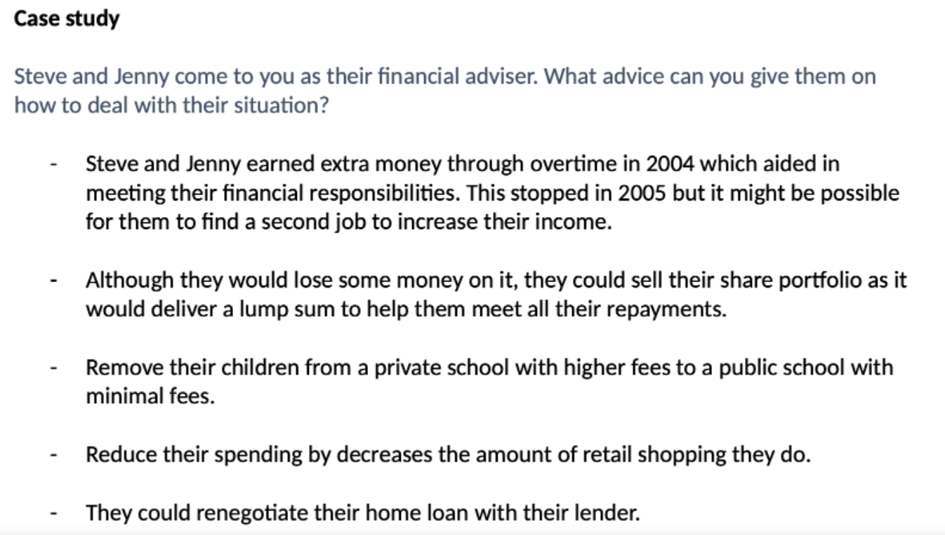 Case study Steve and Jenny come to you as their financial adviser.