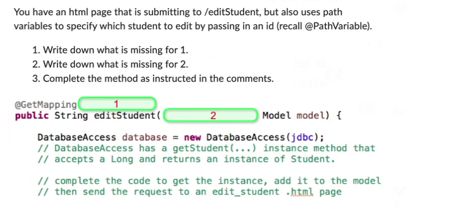 You have an html page that is submitting to /editStudent, but also